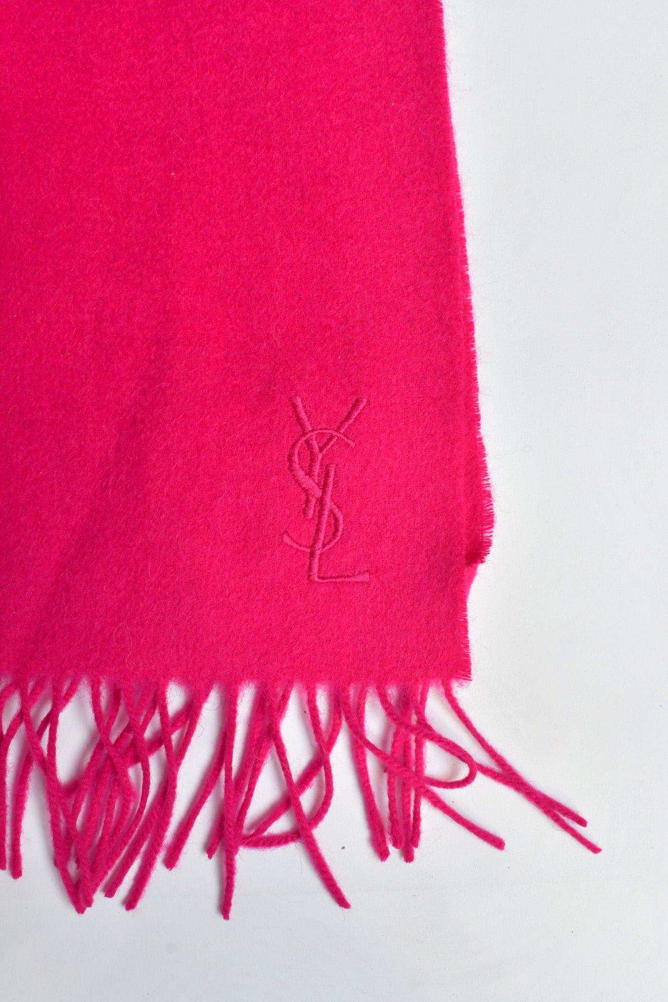 Saint Laurent Fringed Cashmere Scarf