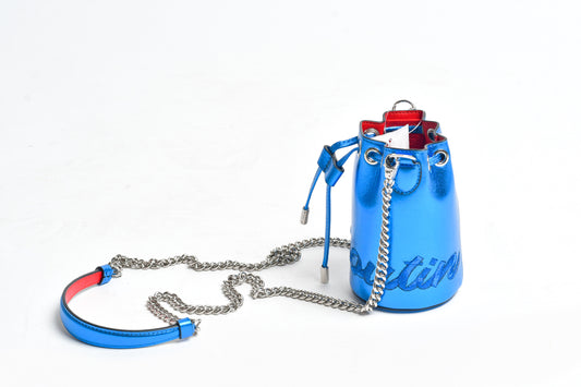 Christian Louboutin Mini Marie Jane Metallic Leather Bucket Bag